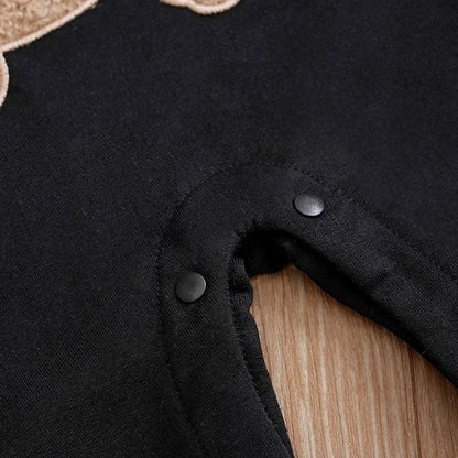 Baby Jumpsuit Cute Cartoon Teddy Bear Short Plush Embroidery Comfortable Spring And Autumn Long Sleeves 0-18m Newborn Clothes Good Vibrations