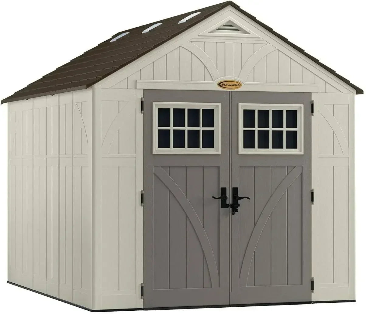 8' x 10' Heavy-Duty Resin Tremont Storage Shed, Sand Good Vibrations