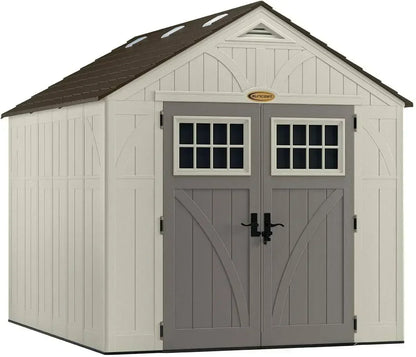 8' x 10' Heavy-Duty Resin Tremont Storage Shed, Sand Good Vibrations