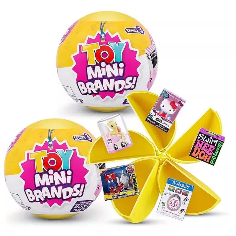 5 Surprise Ball Mini Brands Supermarket Shopping Scene Miniature Gashpon Capsule Toy Figurines Collection Kids Birthday Gifts Good Vibrations