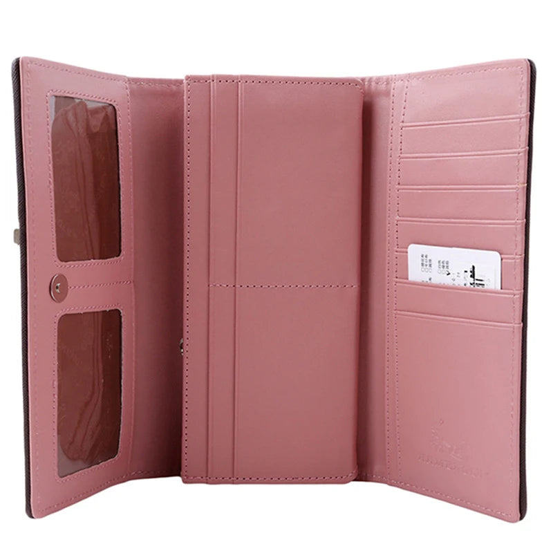 Long Wallet For Girl Multi-functional PU Wallets Women Coin Purse Card Holders Clutch Female Practical Wallets Purses For Gift Good Vibrations