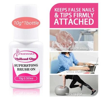 1Set*3g Fast Drying Bond Nail Glue for False Nail Tips Strong Adhesive Glue Professional Acrylic Art Nail Rhinestone Glue Gel &* Good Vibrations