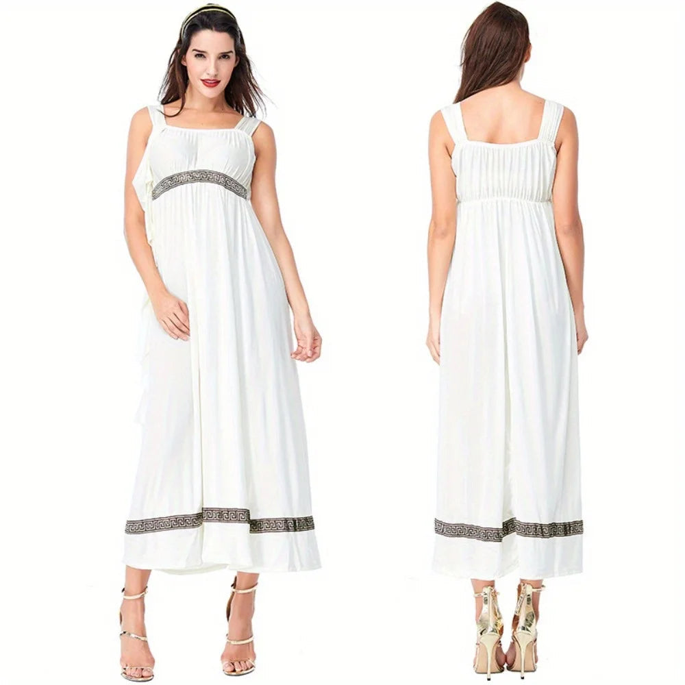 Halloween Cosplay Costume: Medieval - Inspired Arab Roman - Style White Couple Dresses Good Vibrations