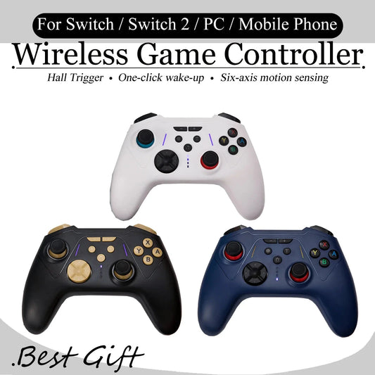 For Switch 2 Wireless Gamepad for NS/PC/Android/iOS Hall Trigger Gaming Controller Six Axis Motion Sensing Game Controllers New Good Vibrations
