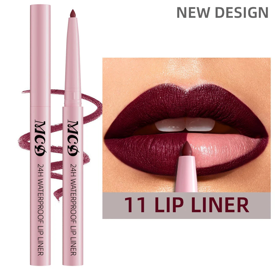 1PC Waterproof Matte Lip Liner Contours Lips in Shades Sexy Red Lipstick Natural Color Lip Makeup Hydrating Lip Cosmetic Gifts Good Vibrations