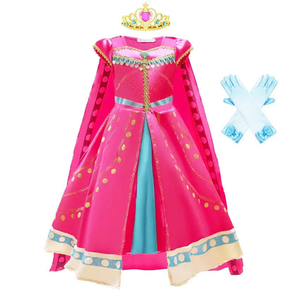 Jasmine Girls Aladdin Costume Halloween Princess Dress Kids Birthday Party Christmas Arabian Cosplay 4 5 6 7 8 9 10 Years Good Vibrations
