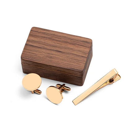 Custom Metal Cufflinks Tie Clip & Rectangle Gift Box Engraved Gift for Dad and Groomsmen Personalized Best Man Cufflinks Set Good Vibrations