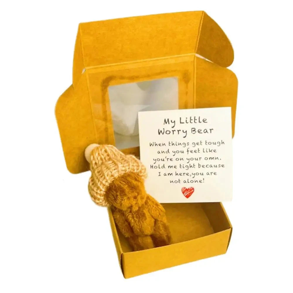 NEW Pocket Teddy Bear Mini Plush Bears In Box, Little Pocket Bears With Inspirational Card, Sympathy Gifts For Graduation Birth Good Vibrations