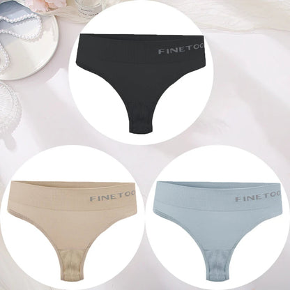 3PCS/Set Women's Panties Sexy Underwear FINETOO Large Size Thong Women Seamless Panties High Waist Girls Thongs M-2XL Good Vibrations