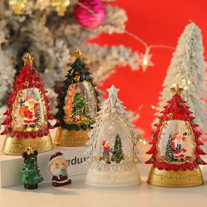 Christmas Illuminated Night Lights Decorate The Desktop with Snowflake and Christmas Wind Lanterns Creating A Festive Atmosphere Good Vibrations