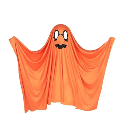 White Halloween Cloak Cape Black Eye Trick-or-Treat Spooky Ghost Poncho Robe Smock Style Fancy Dress Ghost Cosplay Costume Women Good Vibrations