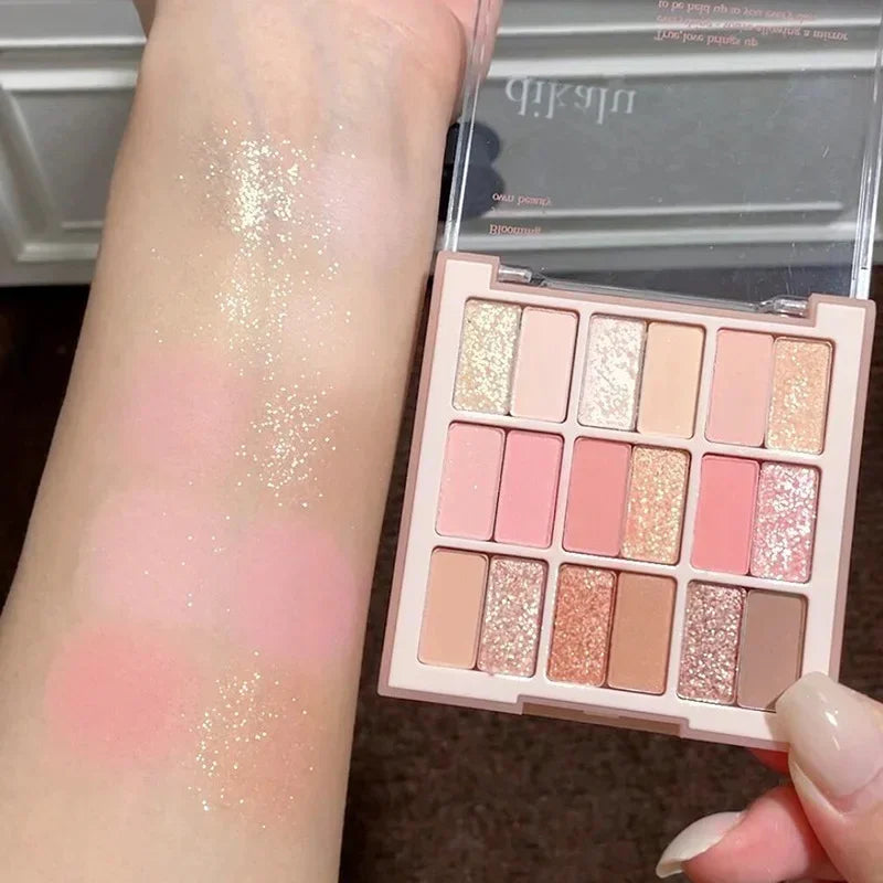 18 Colors Color Blocking Eyeshadow Palette Korean Makeup Summer Ice Cream Color Eyeshadow Pink  Purple Makeup Palette Cosmetics Good Vibrations