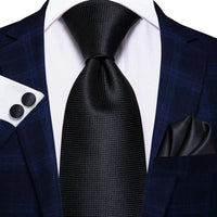 Hi-Tie Blue Business Solid 100% Silk Men's Tie NeckTie 8.5cm Ties for Men Formal Luxury Wedding High Quality Gravata Good Vibrations