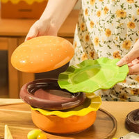 5PCS Ceramics Big Hamburger Bowl Cute Dessert Fruit Salad Plate Stackable Sushi Ramen Bowl Kitchen Accessories Dinnerware Sets Good Vibrations
