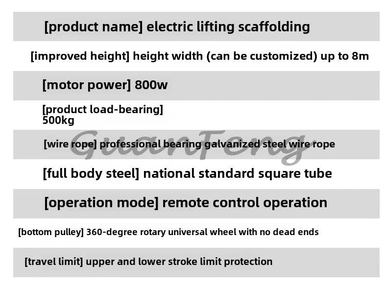 Electric Scaffolding Lift Mobile Foldable New Lifting Platform Indoor and Outdoor Decoration Construction Site Hoist Good Vibrations