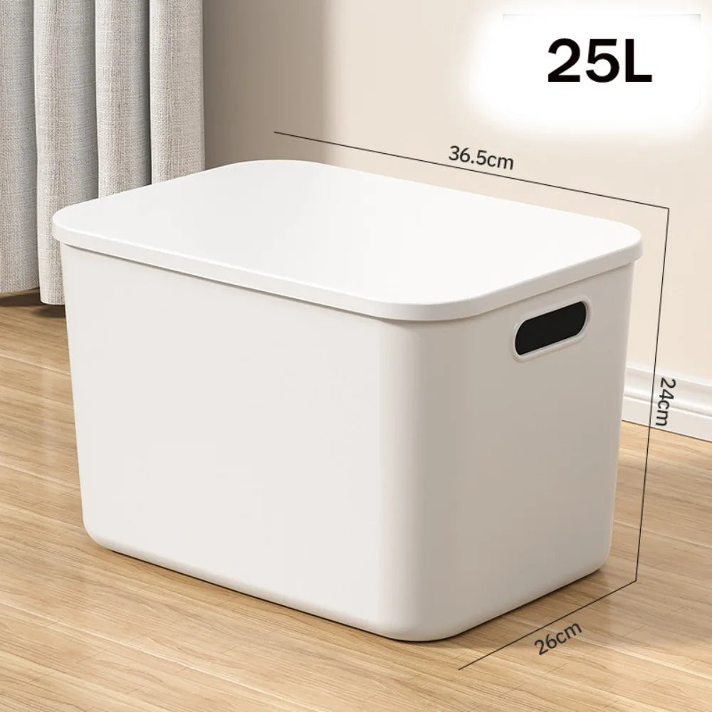 New Home Container Stackable Storage Box Organizer Container With Lid Cover Plastic Good Vibrations