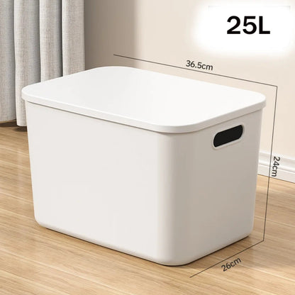 New Home Container Stackable Storage Box Organizer Container With Lid Cover Plastic Good Vibrations