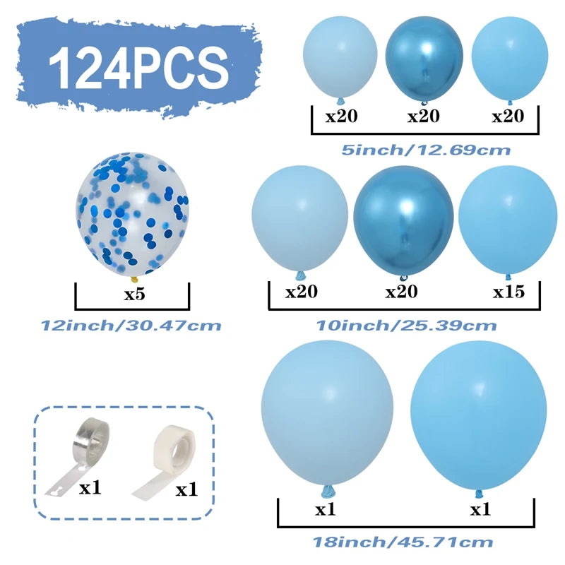 Blue Balloon Garland Arch Kit Macaron Light Blue Balloon Wedding Boy Baby Shower Ocean Birthday Party Decoration Kids Ballons Good Vibrations