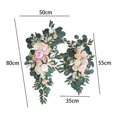 Large 2Pcs Artificial Flower Swag Floral Swag Garland Wedding Arch Flowers Kit for Sign Rustic Artificial Floral Swag Arch Decor Good Vibrations