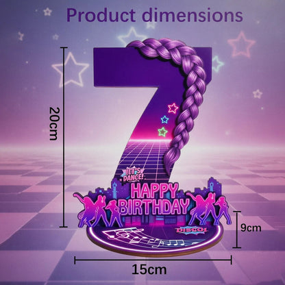 purple disco Music Dance Party Supplies，purple Birthday Centerpiece for Party Decor Wooden Table Photo Prop Number Sign Good Vibrations