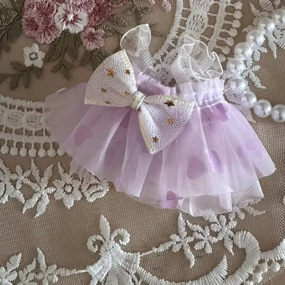 17cm Mini Plush Doll'S Clothes Outfit Accessories For Korea Kpop Exo Labubu Idol V2 Bow princess dress Clothing Gift Good Vibrations