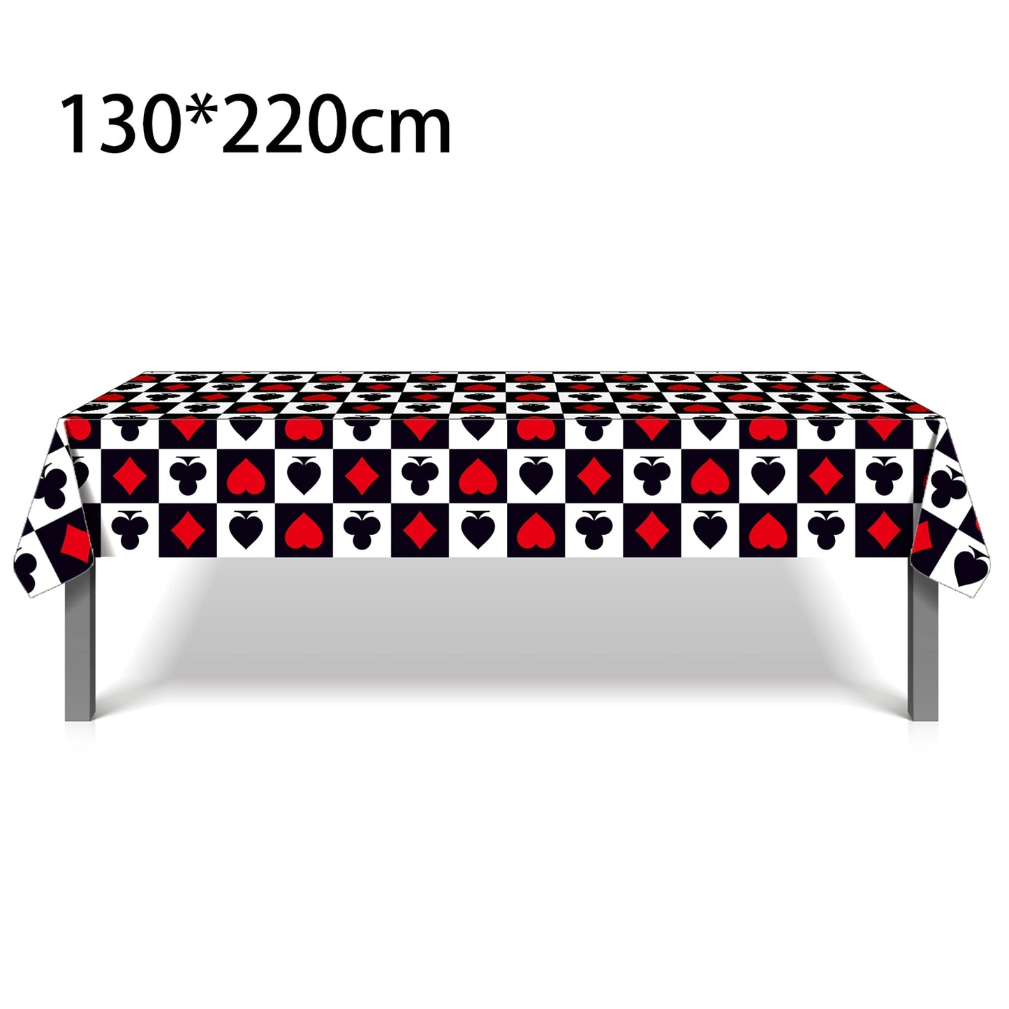 Casino Las Vegas Poker Party Disposable Tablecloth Magician Dollar Playing Cards Birthday Party Camping Mat Table Cover Decor Good Vibrations