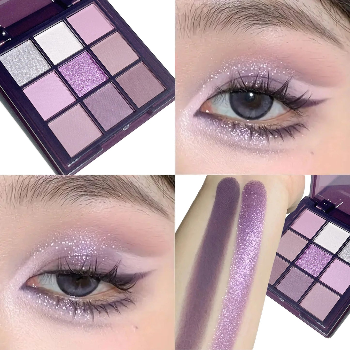Purple charm dream girl nine-color eye shadow plate smoke purple low saturated pearl matte purple spicy multi-color eye shadow Good Vibrations