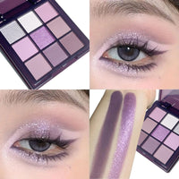 Purple charm dream girl nine-color eye shadow plate smoke purple low saturated pearl matte purple spicy multi-color eye shadow Good Vibrations