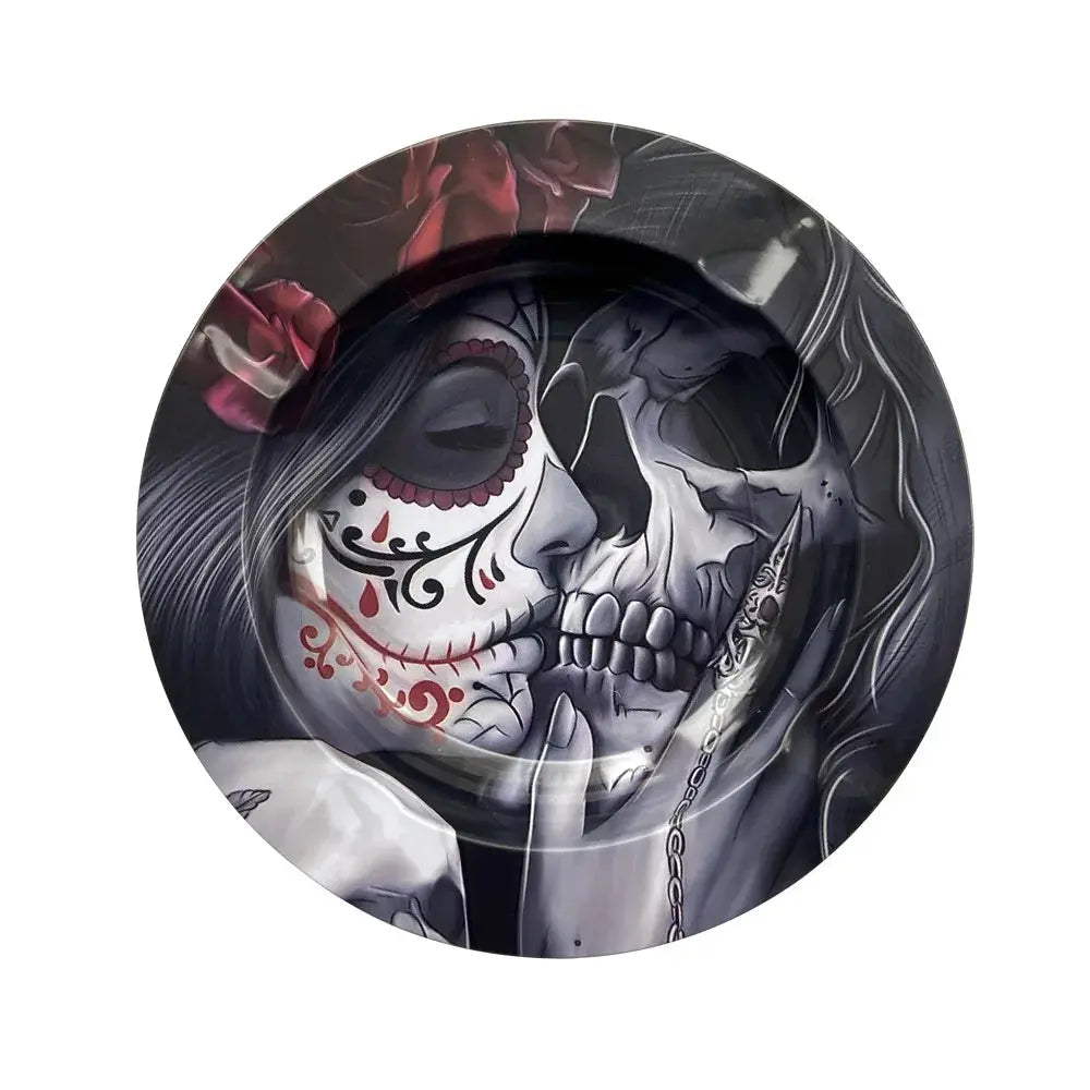 Bar Cigar Round Ashtray Tobacco Herb Metal Cigarette Rolling Tray Smoking Accessories Creative Personality Men's Gadgets GOOD Vibrations Adult Super Store