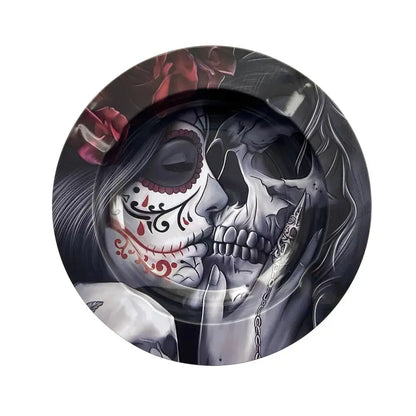 Bar Cigar Round Ashtray Tobacco Herb Metal Cigarette Rolling Tray Smoking Accessories Creative Personality Men's Gadgets GOOD Vibrations Adult Super Store