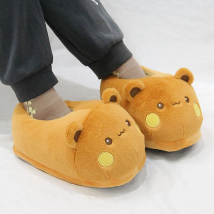 2025 New Panda Bubu And Yier Slippers Cartoon Panda Indoor Couple'S Warm Cotton Slippers Autumn And Winter Gift Birthday Gift Good Vibrations