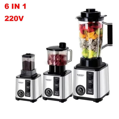 220V- 3L 6 in 1 Blender Stainless Steel Large Capacity Cut Vegetables and Shreds Icebreaker Salad Grinder Meat Grinder Juicer Good Vibrations