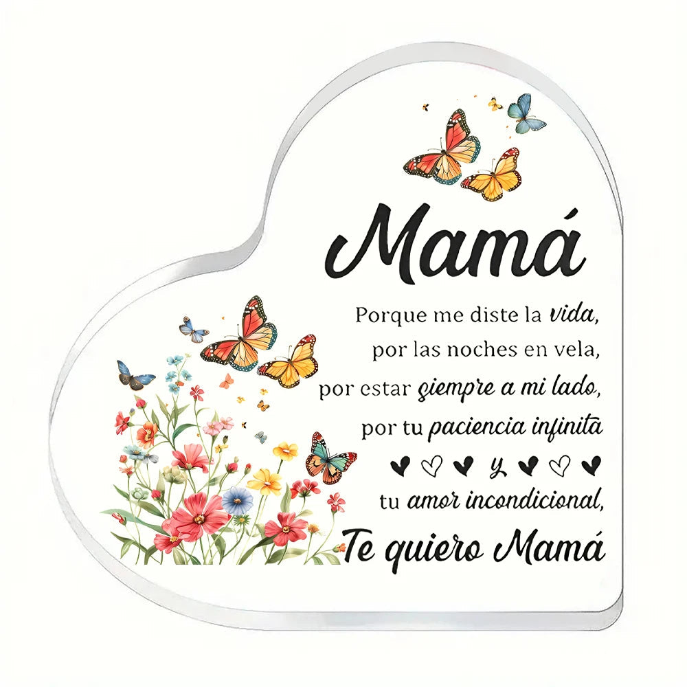 1 Pcs Birthday gift Mom transparent Presents From Daughter son for my best mom heart-shaped Gift For my Mother home Ornaments Good Vibrations Adult Super Store