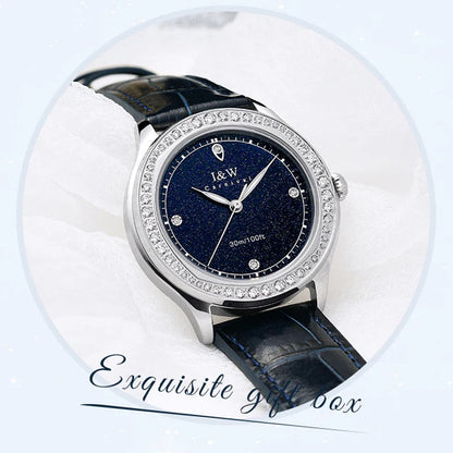 Relogio Feminino IW Fashion Diamonds Watches for Woman Sapphire Leather Luminous Waterproof Switzerland Made Quartz Watches 2025 Good Vibrations