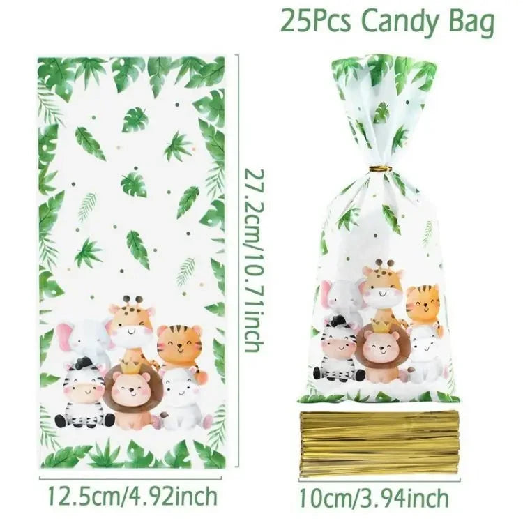 Jungle Safari Birthday Decoration Jungle Animals 1st Birthday Gifts Decoration Wild One Birthday Tableware Baby Shower Decor Good Vibrations