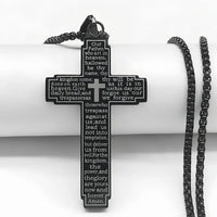 TrendMen Hiphop Rock Crucifix Cross Stainless Steel Pendant Necklaces For Men Boys Black Metal Clavicle Chain Party Jewelry Gift Good Vibrations