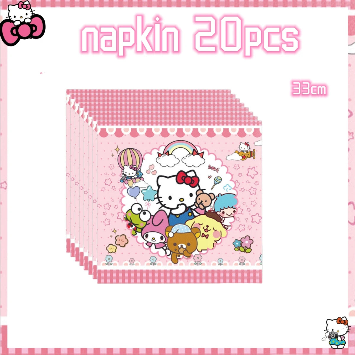 Hello Kitty Birthday Party Decoration Disposable Tableware Cup Plate Tablecloth Balloons Baby Shower Girls Party favors Supplies Good Vibrations