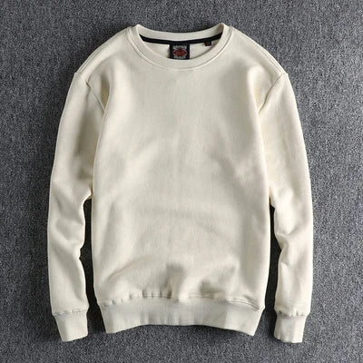 Autumn Winter American Retro Heavyweight Velvet Solid Color Sweatershirt Men's Fashion Pure Cotton Washed Youth Pullover Hoodies Good Vibrations