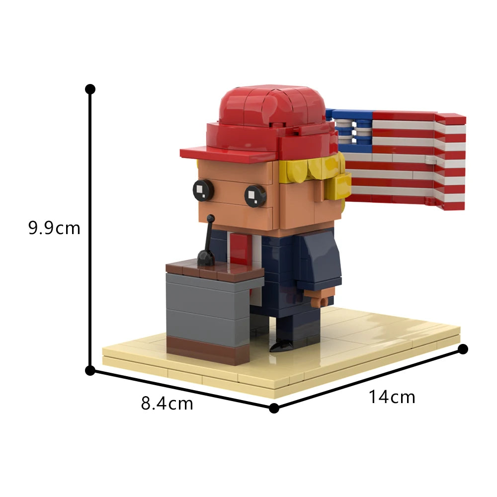 Gobricks MOC Building Blocks Presidential Cartoon Model DIY Toys Gift Good Vibrations
