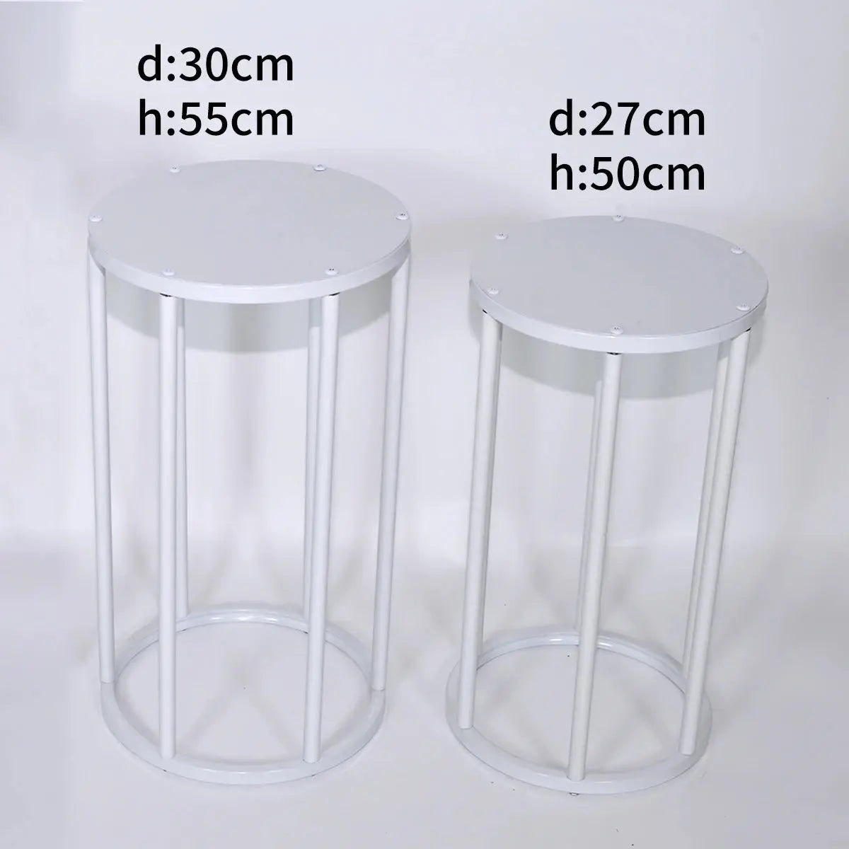 White Cylinders Cake Table Party Wedding Decoration Cylindrical Cloth Cover Stand Dessert Bar Photograph Background Good Vibrations