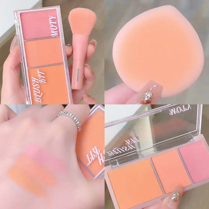 Pink Series 3 Colors Blush Makeup Palette Mashed Potato Texture Matte Cheek Tint Contour Shadow Blusher Cosmetics Rouge Powder Good Vibrations