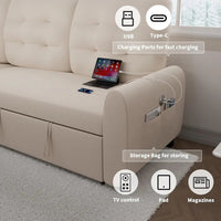 2-in-1 Sleeper Sofa – Pullout Bed with Reversible Chaise & Charging Station Good Vibrations