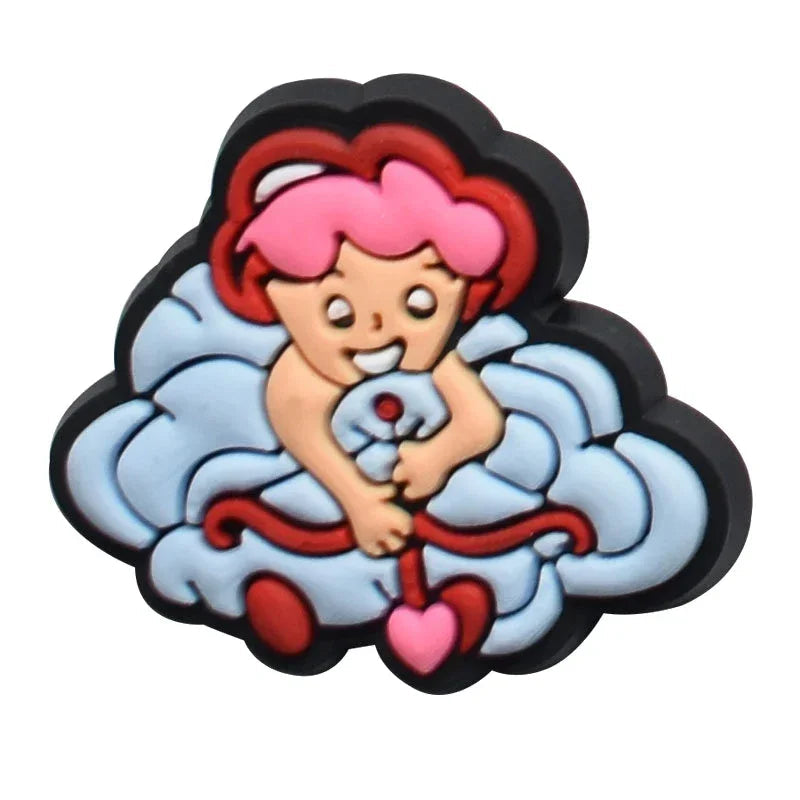 Shoe Charms for Crocs Accessories Angel Of Love Shoes Charm for Croc Decorations Pins Men Accessory Jeans Woman Clogs Clips Good Vibrations