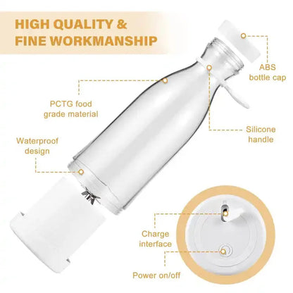 Portable electric juicer Cup Handheld 6-blade USB rechargeable Multifunctional fruit blender 380ml Mini juicer Good Vibrations