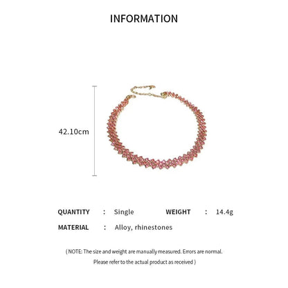 Luxury Shiny Full Rhinestone Choker Necklace for Women Personalized Geometric Crystal Necklaces Wedding Jewelry Party Gifts Good Vibrations Adult Super Store