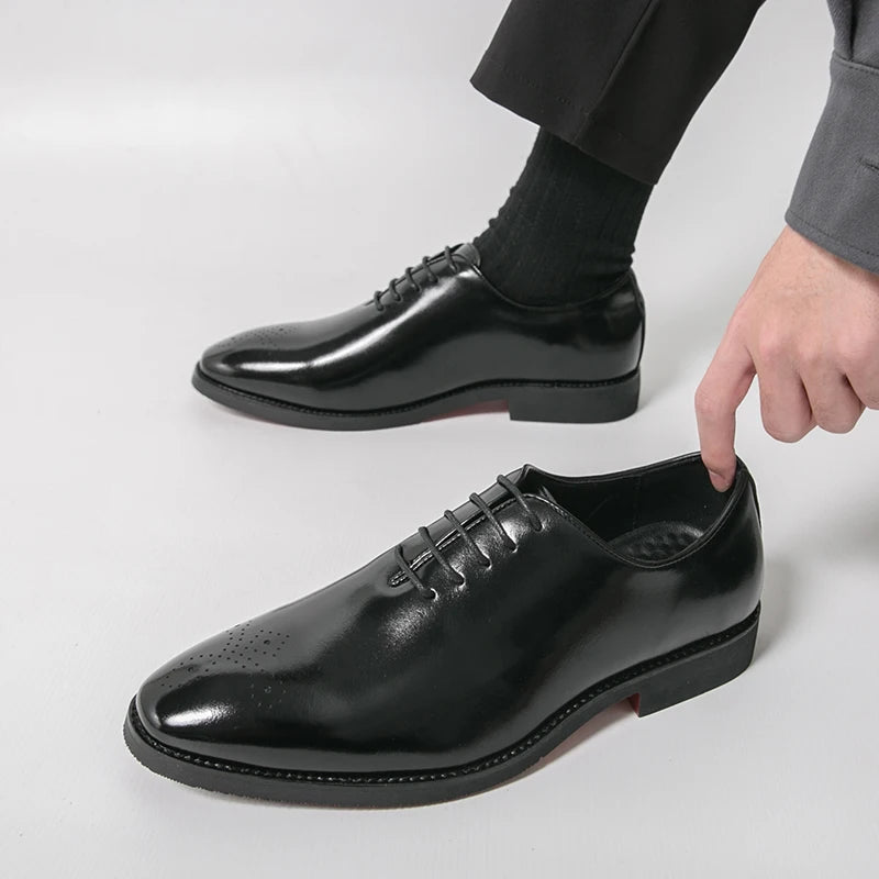 Men's Dress Shoes Trend Wedding Social Casual Leather Men Office Casual Business Shoes High Quality Formal Oxford Shoes Male Good Vibrations