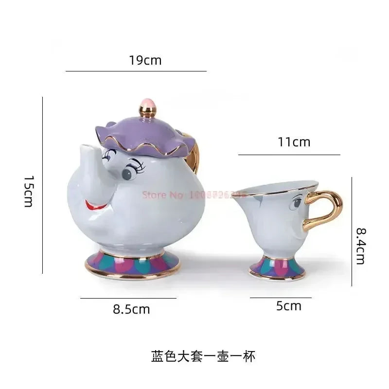 Disney Teapot Cute Cartoon Beauty And The Beast Coffee Pots Mug Mrs Potts Chip Cup Tea Cup Pots One Tea Sets Droshipping Good Vibrations Adult Super Store
