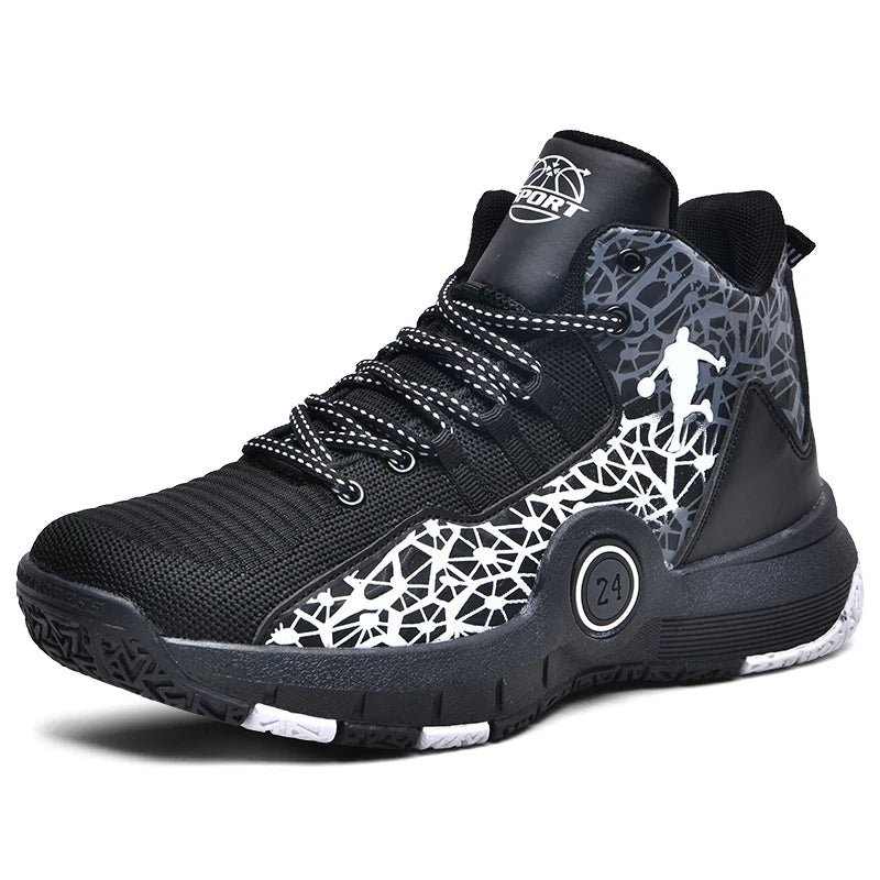 Basketball Shoes Men Field Training Non-slip High-top Luxyry Design Mesh Breathable Sneakers Pro Original Kids Basketball Boots Good Vibrations
