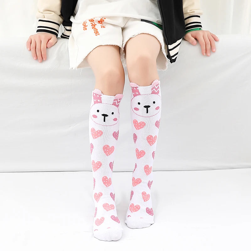 toddler child high knee Socks Three-dimensional cute Cartoon fox cat unicorn Cotton Over knee kids baby girls Sock Spring Autumn Good Vibrations
