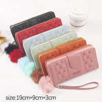 Women Long Wallet Pu Leather Card Holder Large Capacity Hasp Zipper Coin Purse Multi Card Organizer Cell Phone Wristlet Handbag Good Vibrations